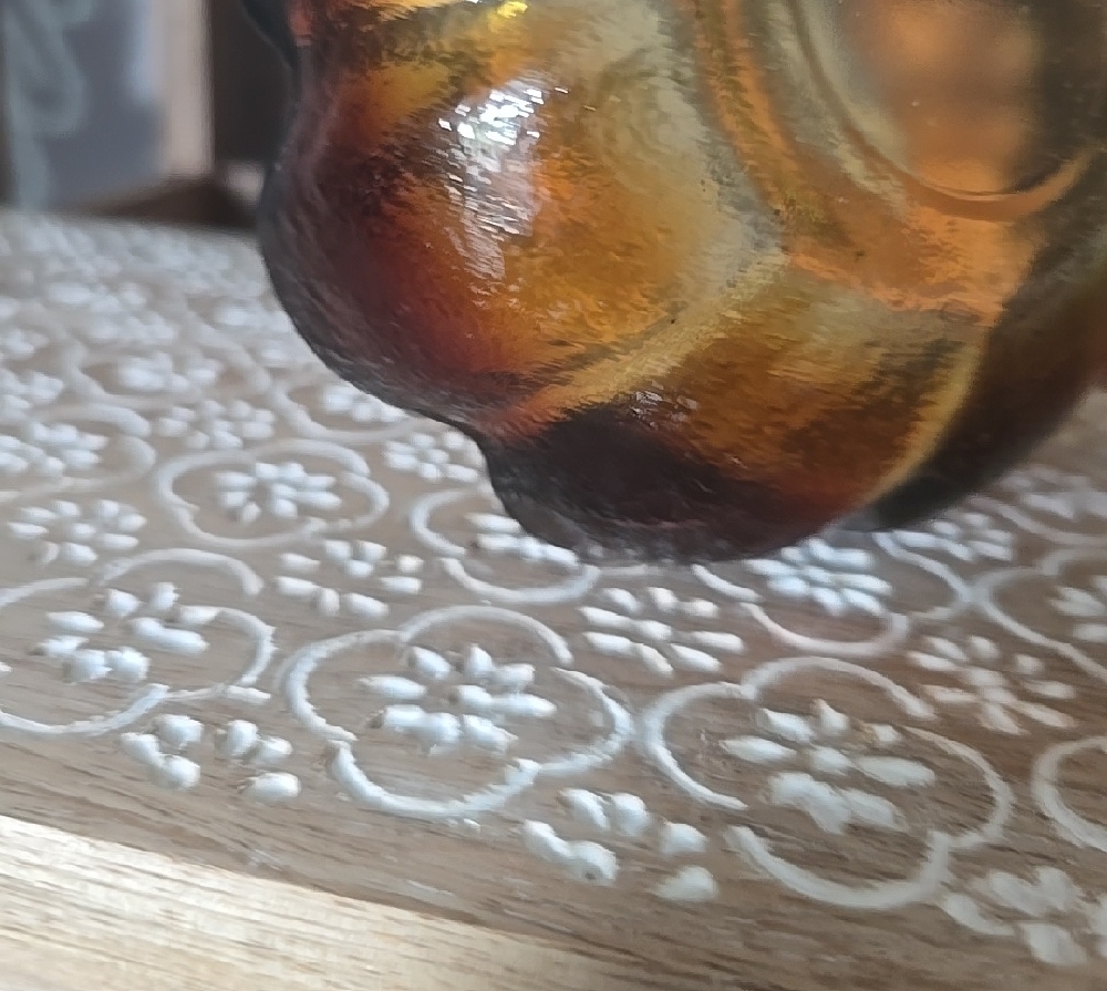 VINTAGE Brown Glass Art Lotus Bowl - Picture 6 of 10